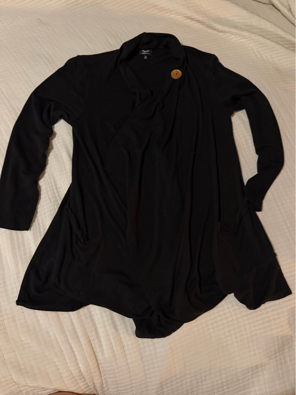 Like NEW! bobeau Black Long Sleeve Cardigan with Accent Button